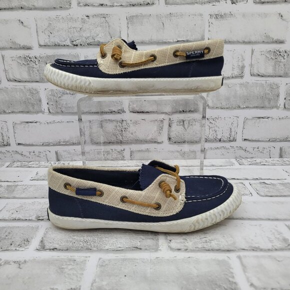 Paul Sperry Sayel Away Canvas and Linen Casual Boat Shoe Women's Size 7.5 - Picture 2 of 6